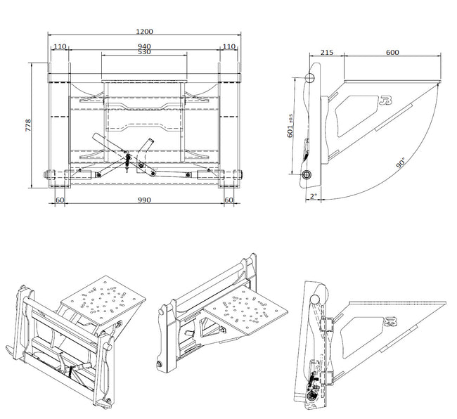 Excavator to JCB Q-Fit Adapter