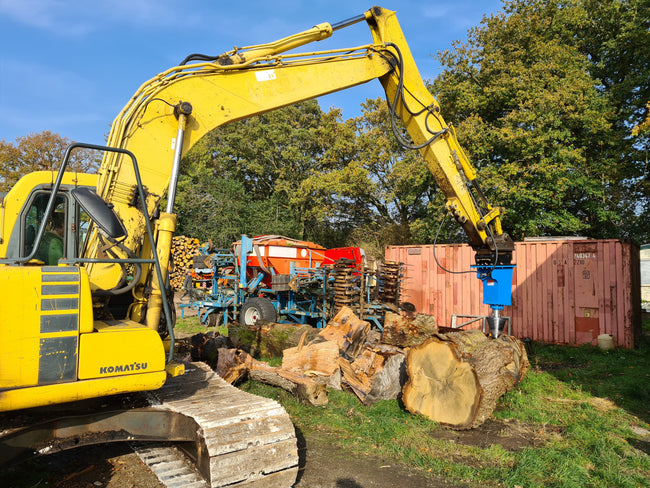 JCS 80 Heavy Duty Hydraulic Cone Timber Splitter to fit Excavators, Telehandlers & More (75mm Square Shaft)