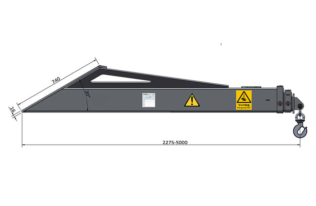 High-Spec Excavator Extension Lifting Jib - 8-25 tonne