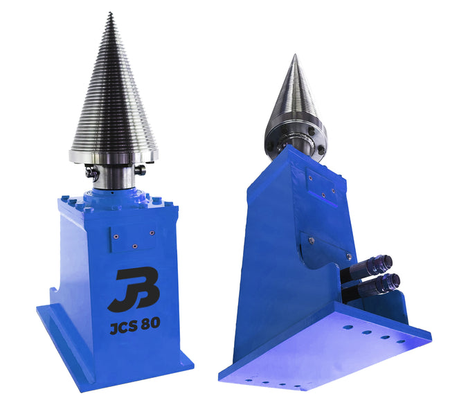 JCS 80 Heavy Duty Hydraulic Cone Timber Splitter to fit Excavators, Telehandlers & More (75mm Square Shaft)