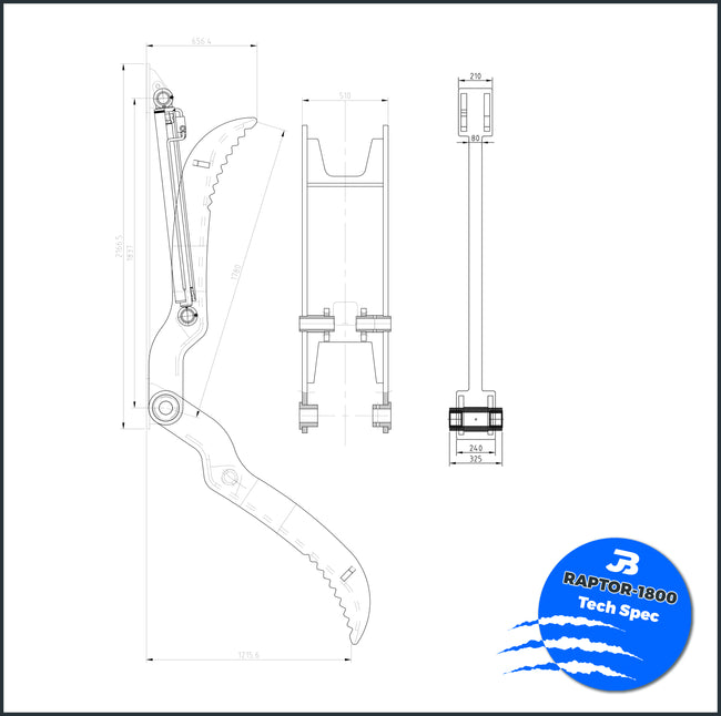 Raptor 1800 Hydraulic Excavator Thumb - 18 to 25 tonne